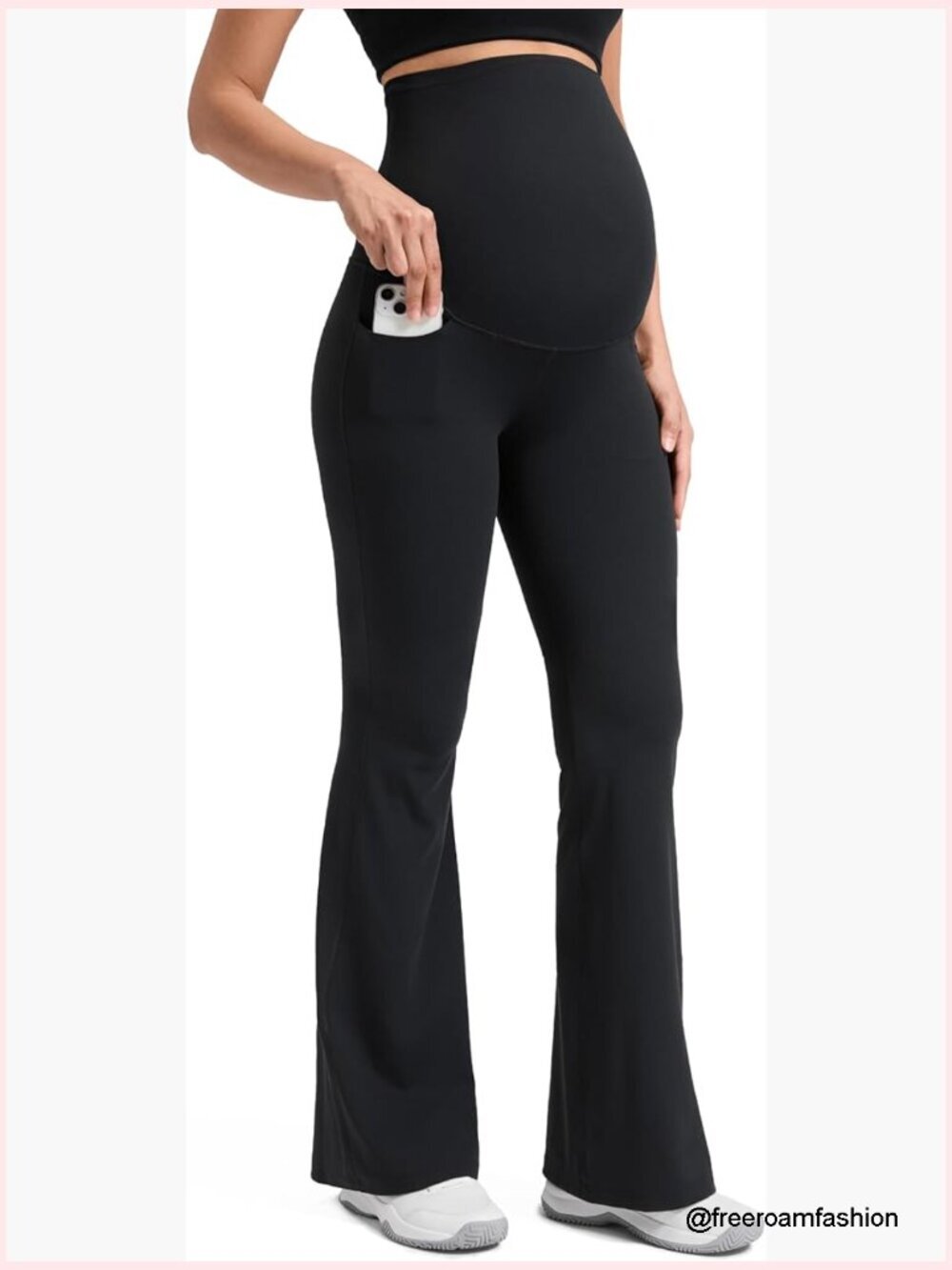 Maternity Flare Leggings with Pockets, 33" Inseam, High Rise, Butterluxe Fabric